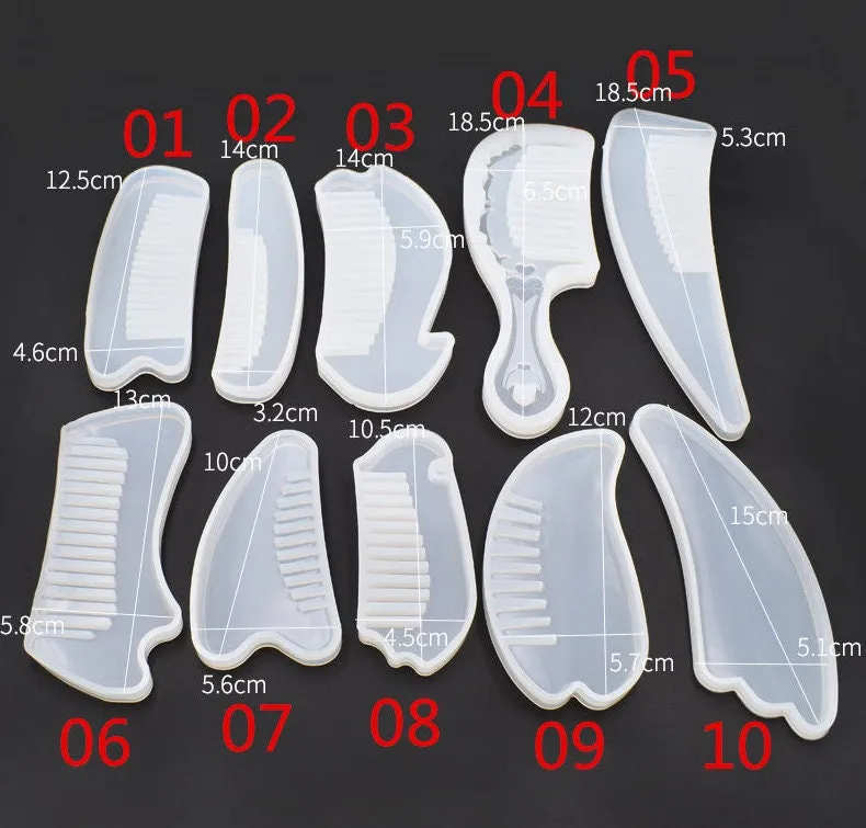 Comb Mold  - Hair Comb Mold - Afro  Pick Mold - Silicone Molds - UV Resin Molds - Resin Crafting Molds - Slicked Comb Hair Cutting Barber