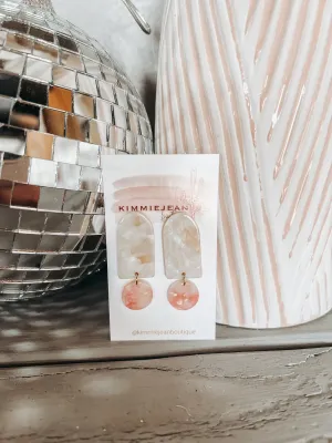 Coral & Beige Statement Earring