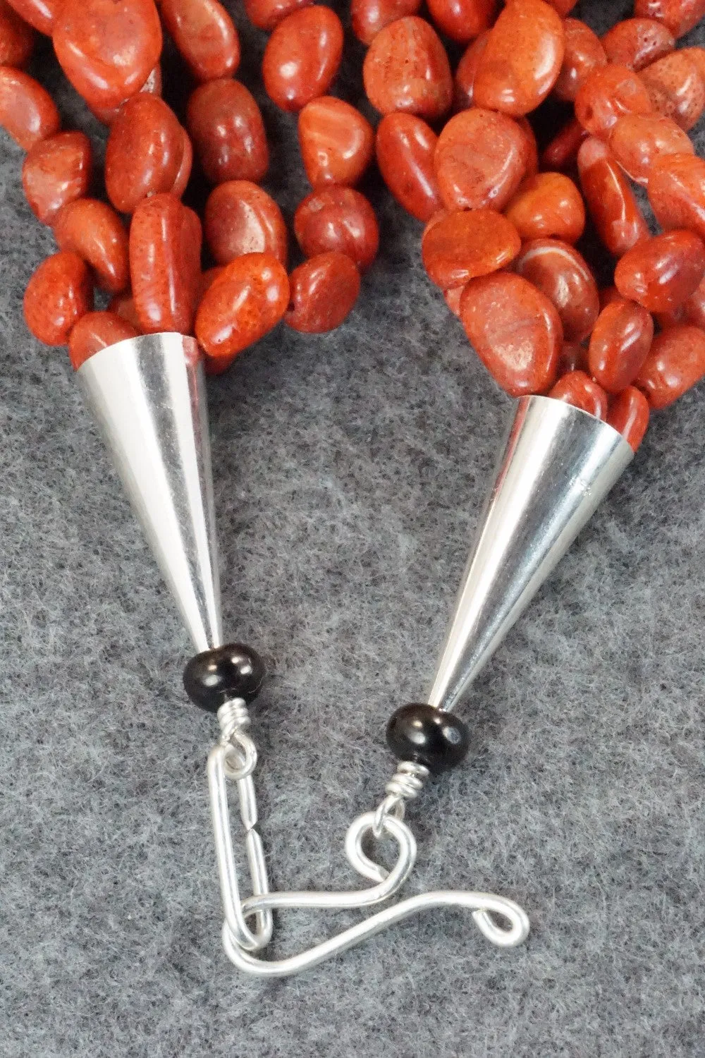 Coral, Multi Stone Pendant & Sterling Silver Necklace - Chris Nieto