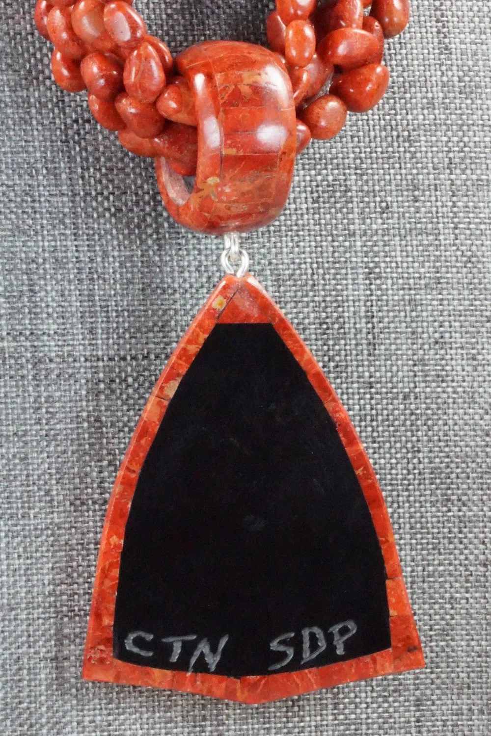 Coral, Multi Stone Pendant & Sterling Silver Necklace - Chris Nieto