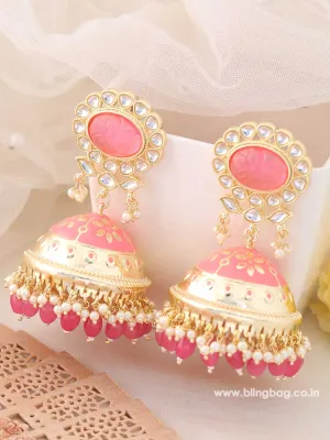 Coral Richa Jhumkis