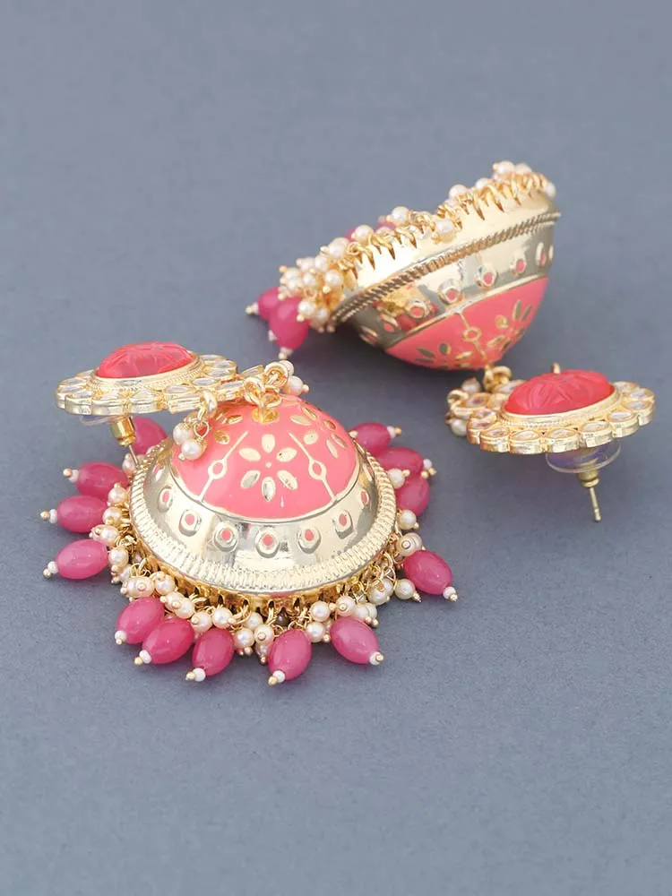 Coral Richa Jhumkis