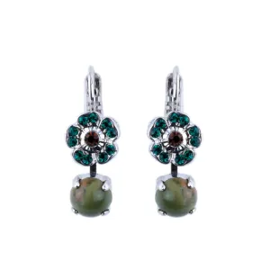 Cosmos Drop Leverback Earrings in "Deep Forest" *Custom*