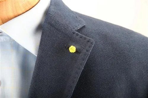 Crown Lapel Pin - Mission Blue with Huckleberry Yellow
