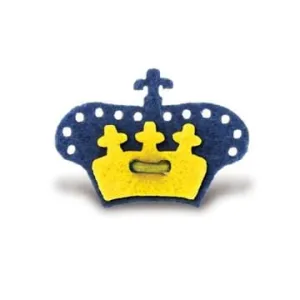 Crown Lapel Pin - Mission Blue with Huckleberry Yellow