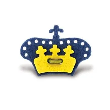 Crown Lapel Pin - Mission Blue with Huckleberry Yellow