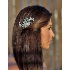 Crystal Swirl Flower Comb