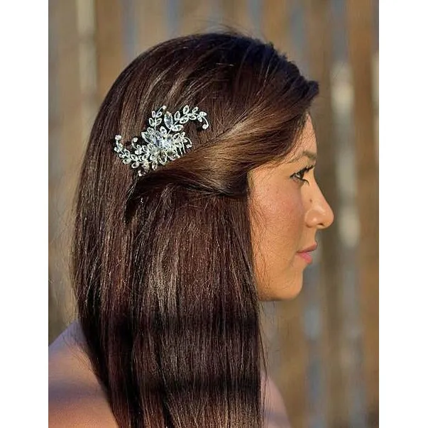 Crystal Swirl Flower Comb
