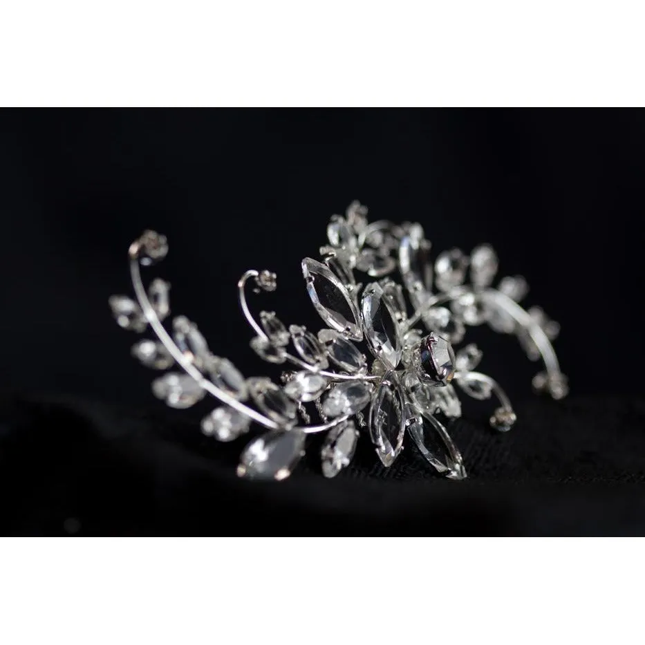 Crystal Swirl Flower Comb