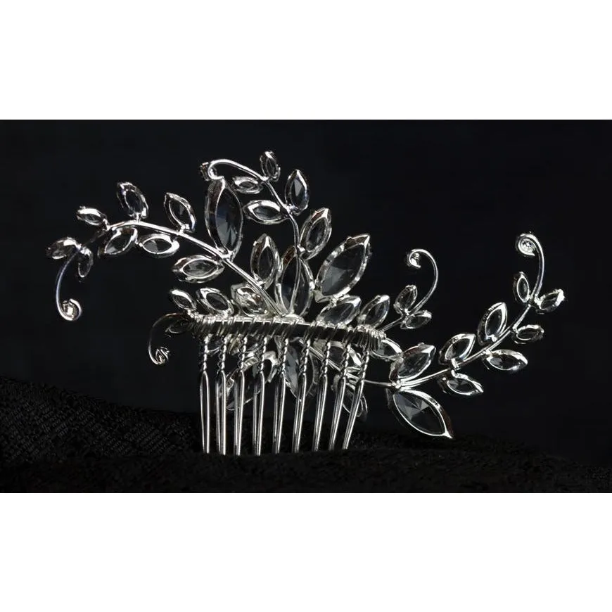Crystal Swirl Flower Comb