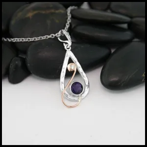 Custom Frame Pendant with Amethyst and Diamond