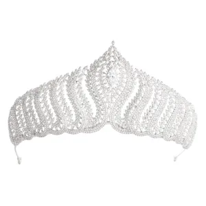 CZ Cubic Zirconia Wedding Bridal Royal Tiara Diadem Crown CH10132