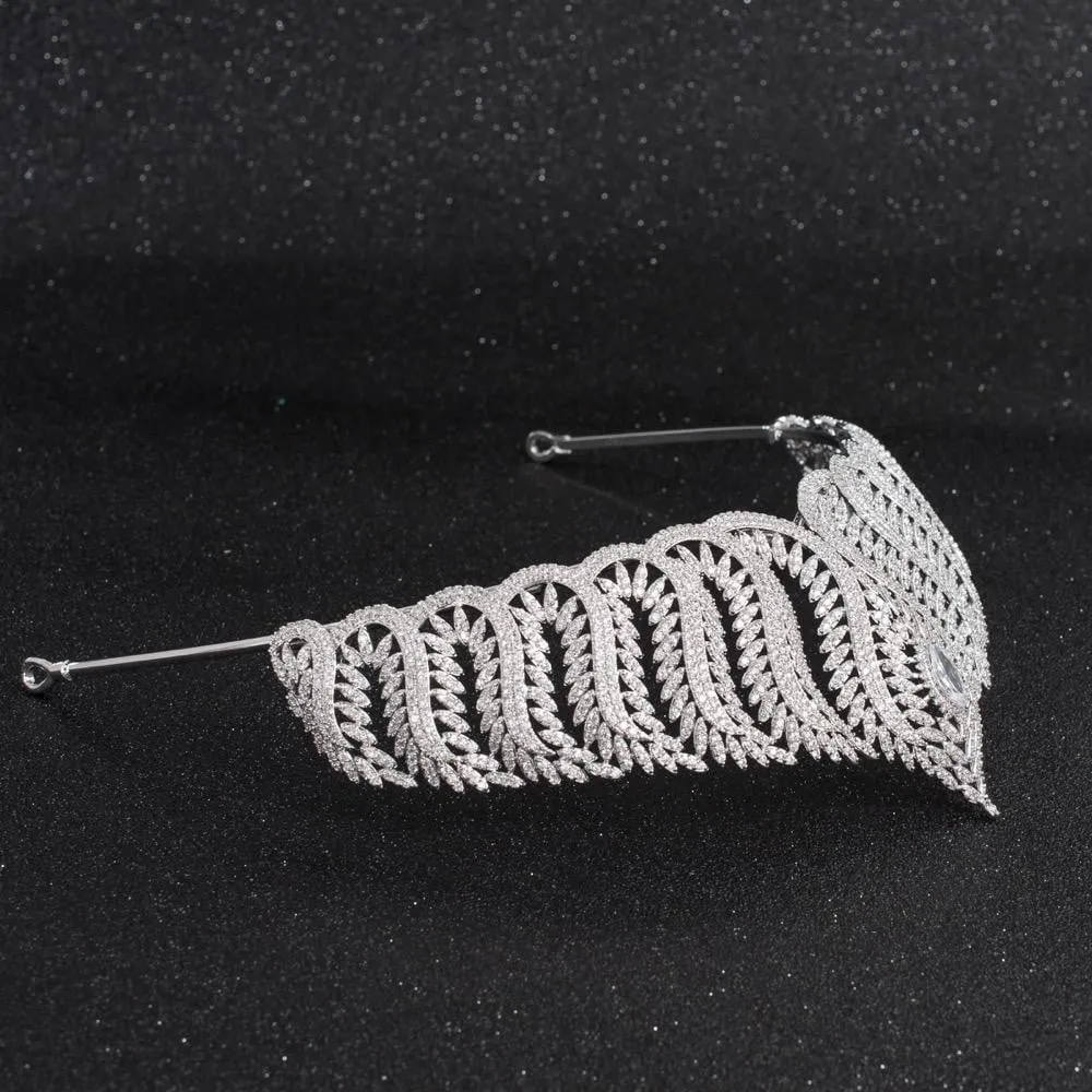 CZ Cubic Zirconia Wedding Bridal Royal Tiara Diadem Crown CH10132
