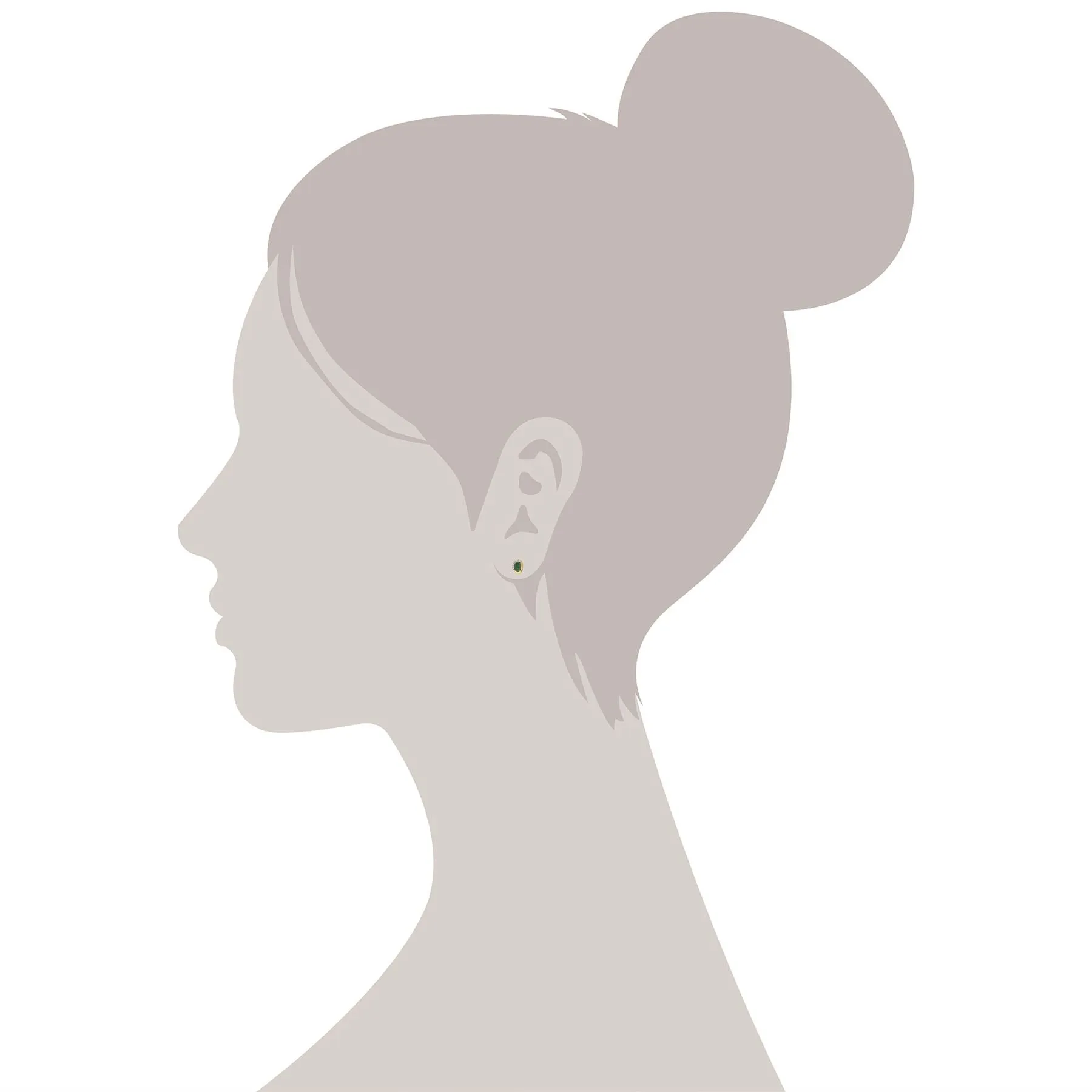 Damen 9 Karat Gelbgold Smaragd Diamant Zweifarbig Ohrstecker