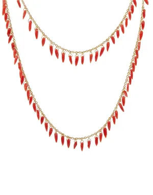 Dew Hue Gold and Coral Necklace