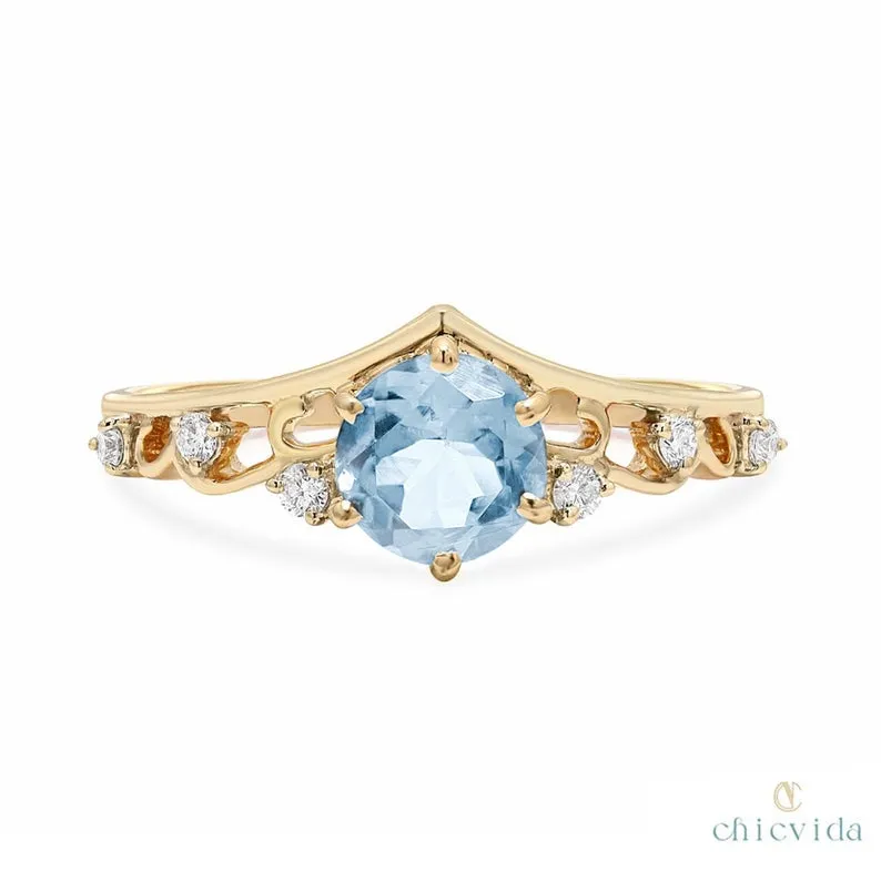Diadem Aquamarine Ring