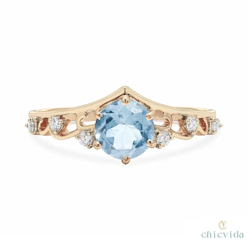 Diadem Aquamarine Ring