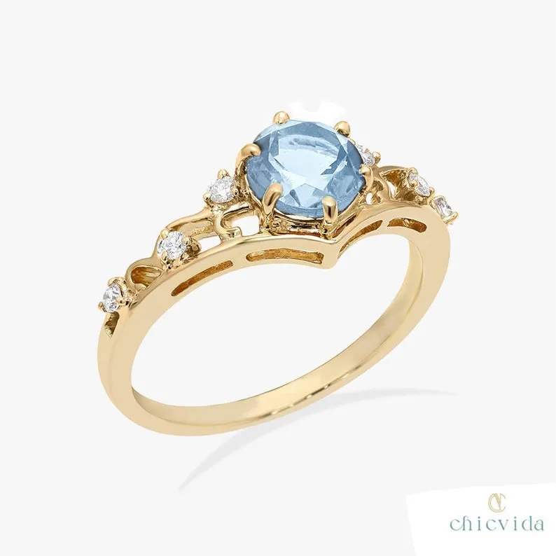 Diadem Aquamarine Ring