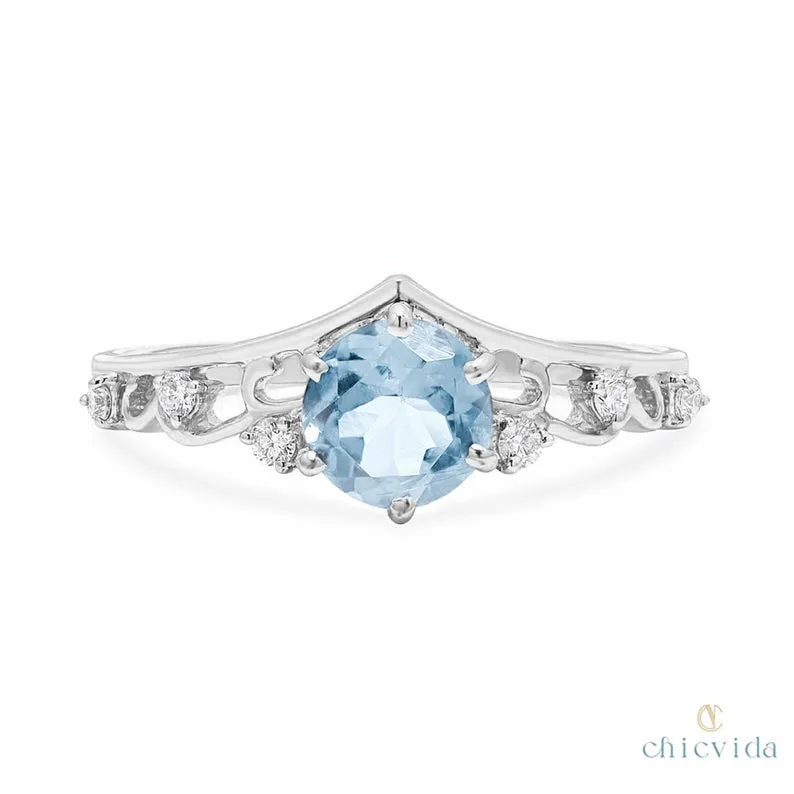Diadem Aquamarine Ring