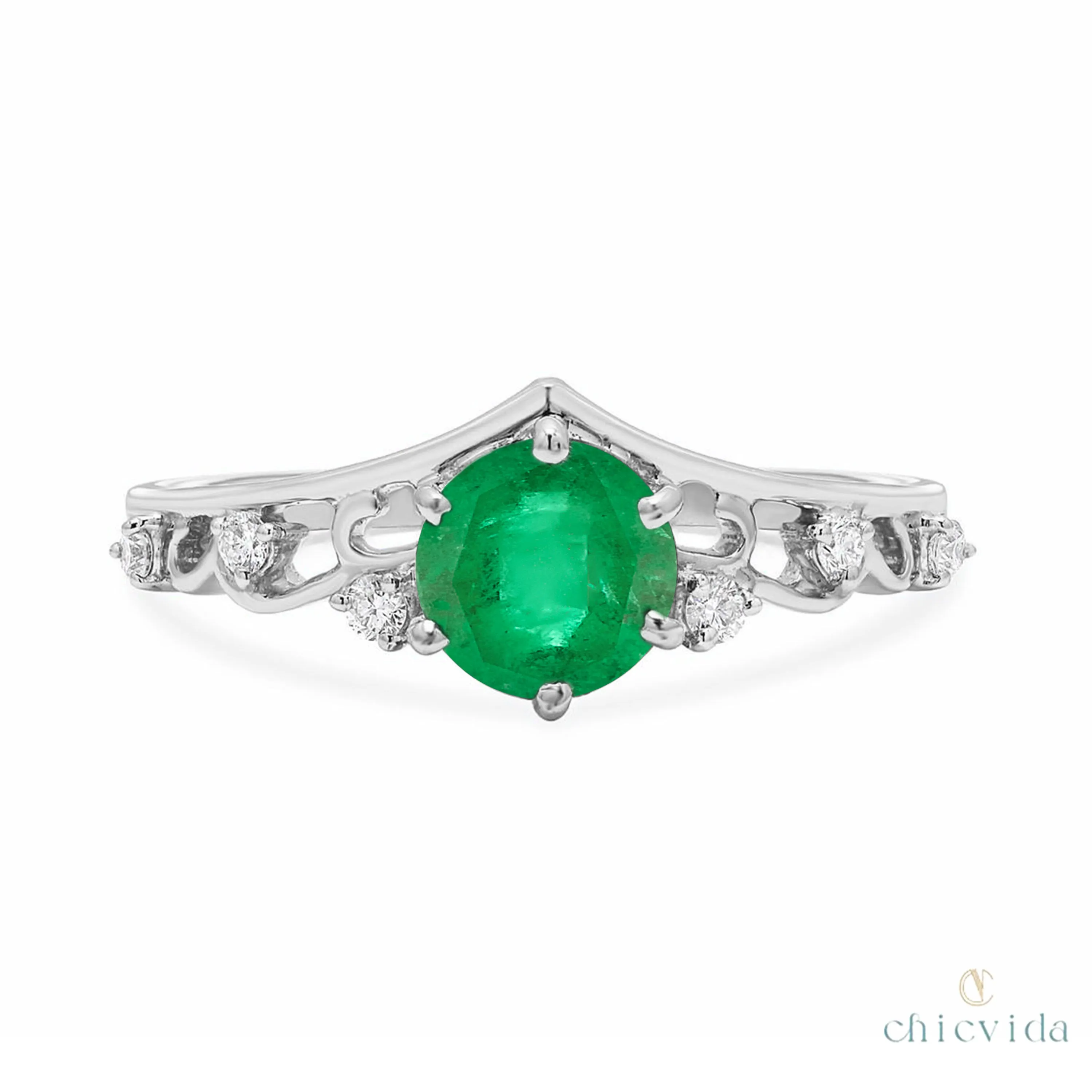Diadem Emerald Ring