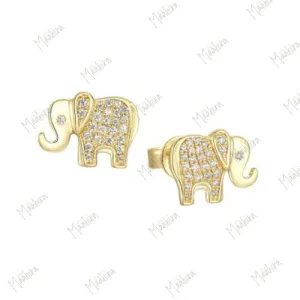 Diamond Elephant Studs