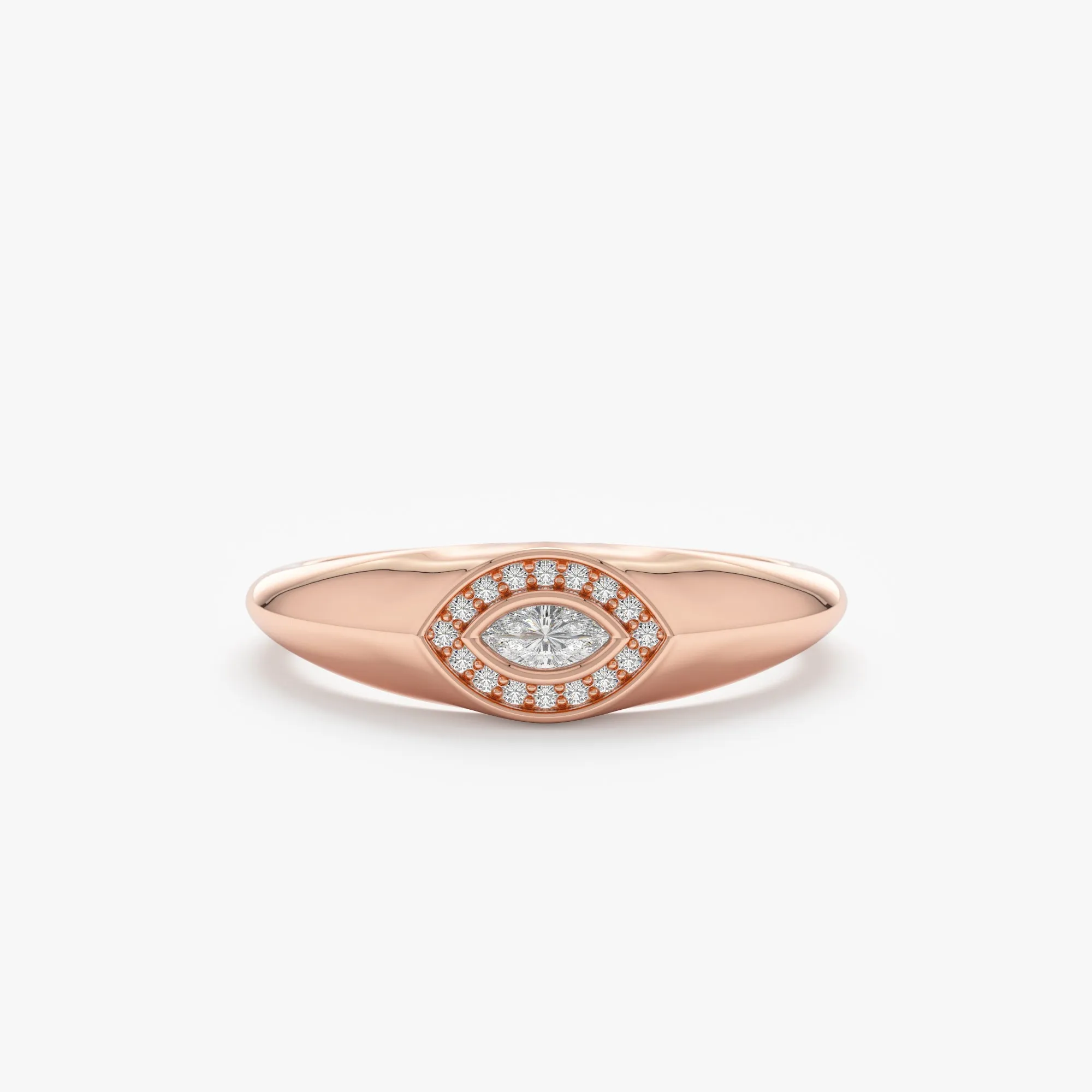 Diamond Evil Eye Signet Ring, Gracelyn