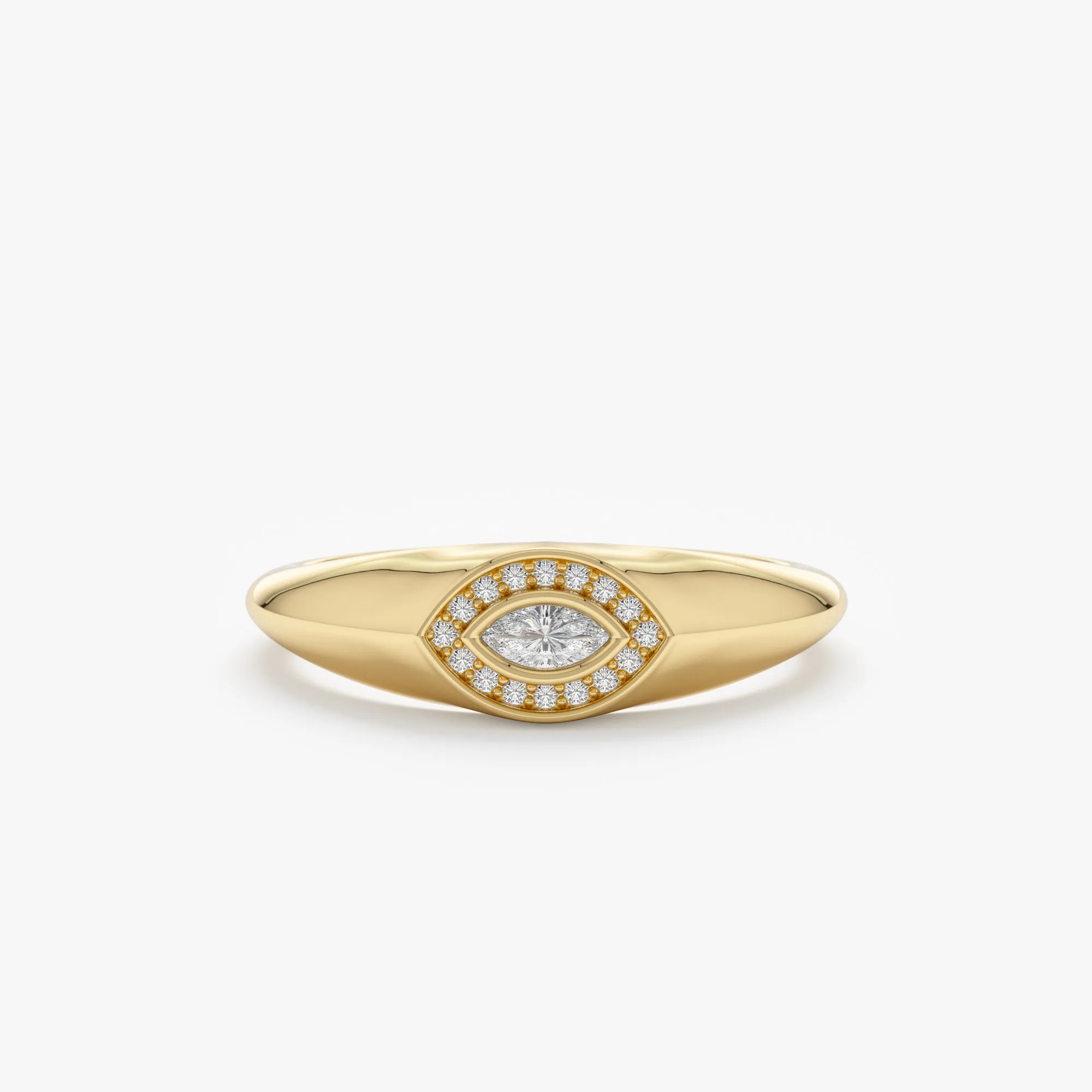 Diamond Evil Eye Signet Ring, Gracelyn