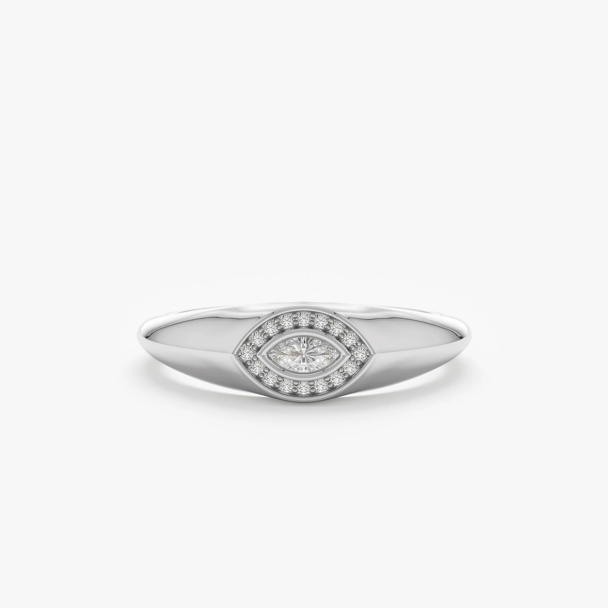 Diamond Evil Eye Signet Ring, Gracelyn