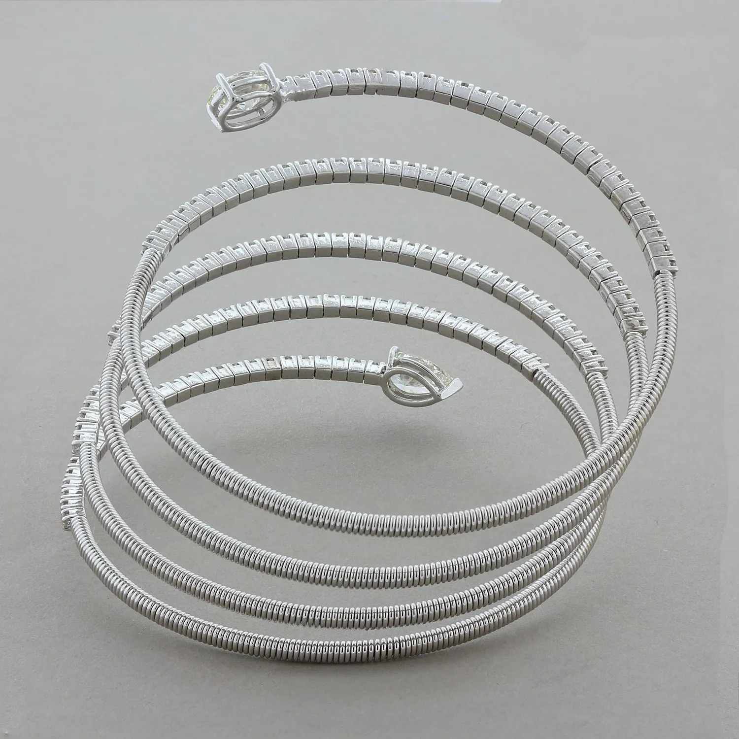 Diamond Gold Coiled Stretch Bracelet