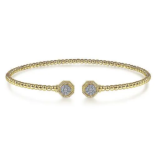 Diamond Hexagon Split Bangle Bracelet