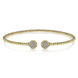 Diamond Hexagon Split Bangle Bracelet