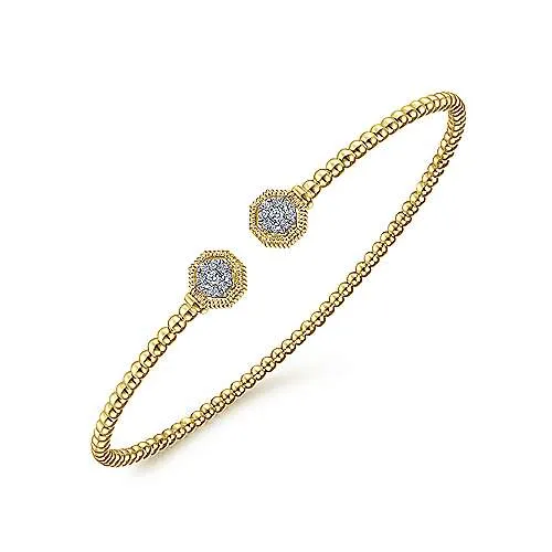 Diamond Hexagon Split Bangle Bracelet
