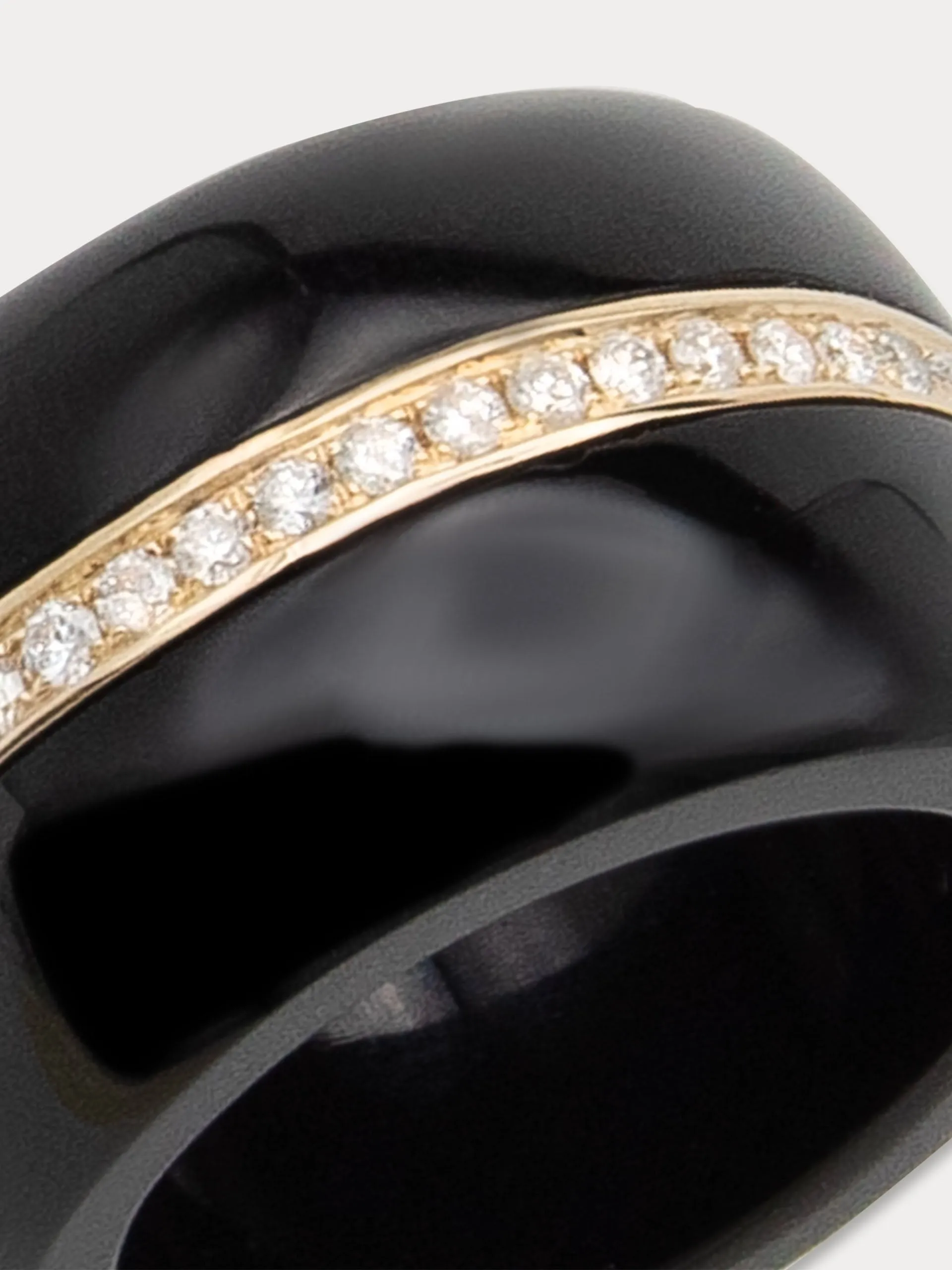 Diamond Pebble cocktail ring in black onyx