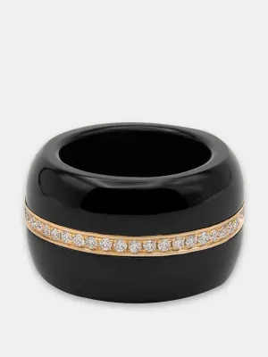 Diamond Pebble cocktail ring in black onyx