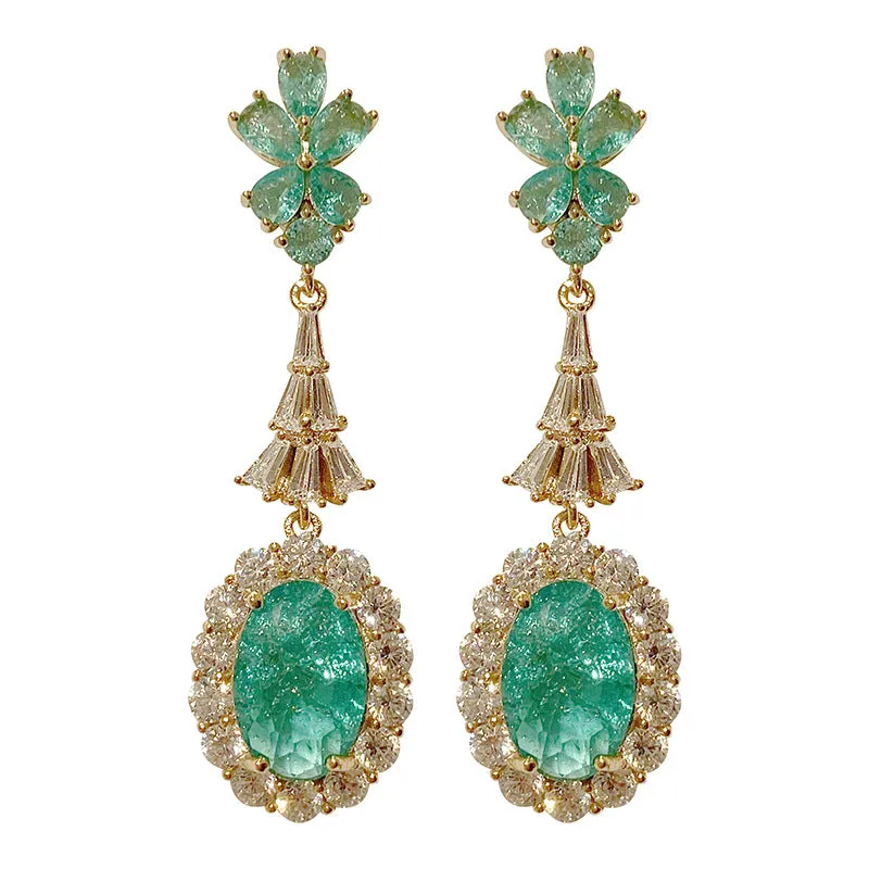 Earrings Emerald Earrings 925 Silver Needle