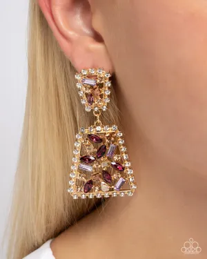 Earrings Glistening Gala - Purple E196
