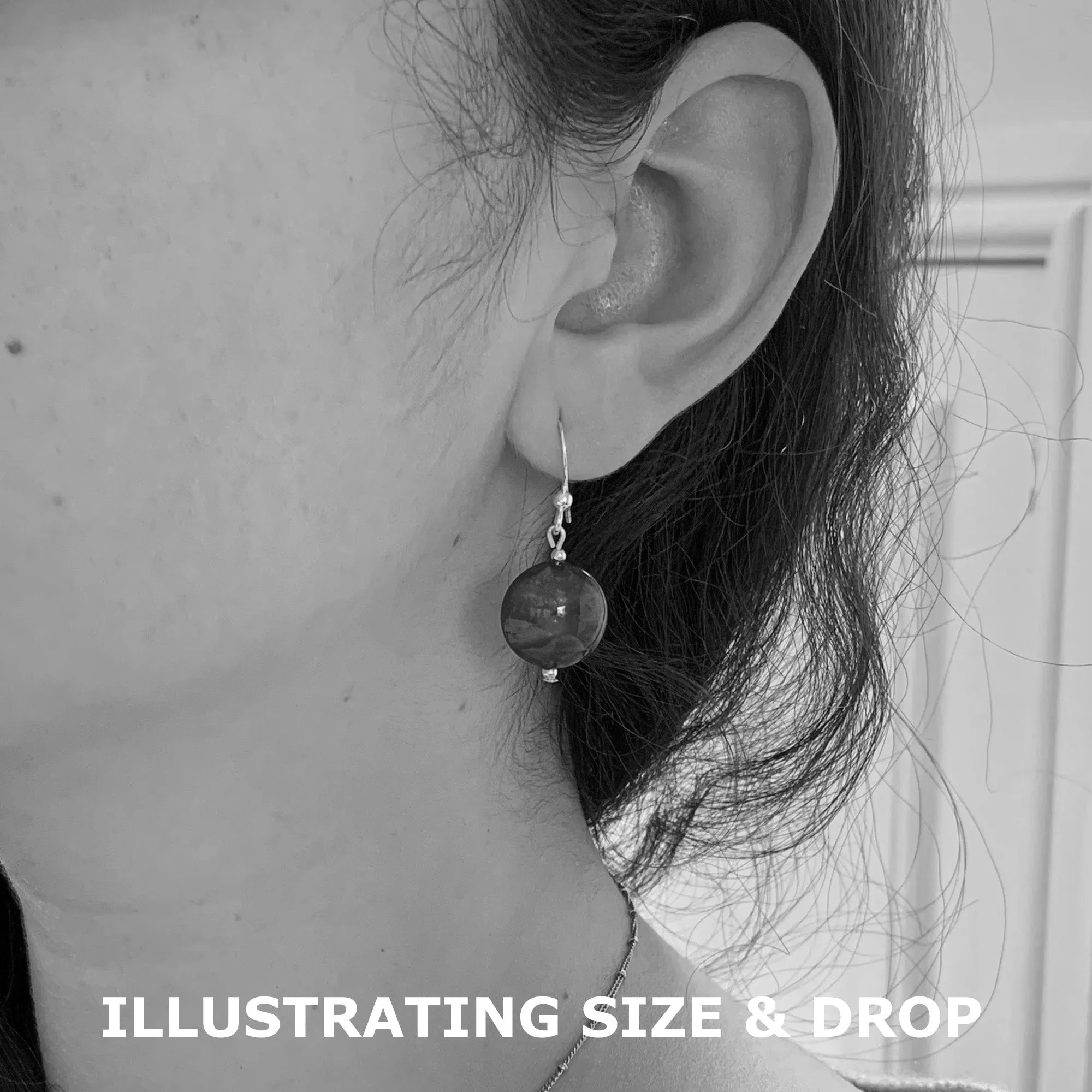 Earrings with light green (lime, peridot) Murano glass lentil drops on silver or gold