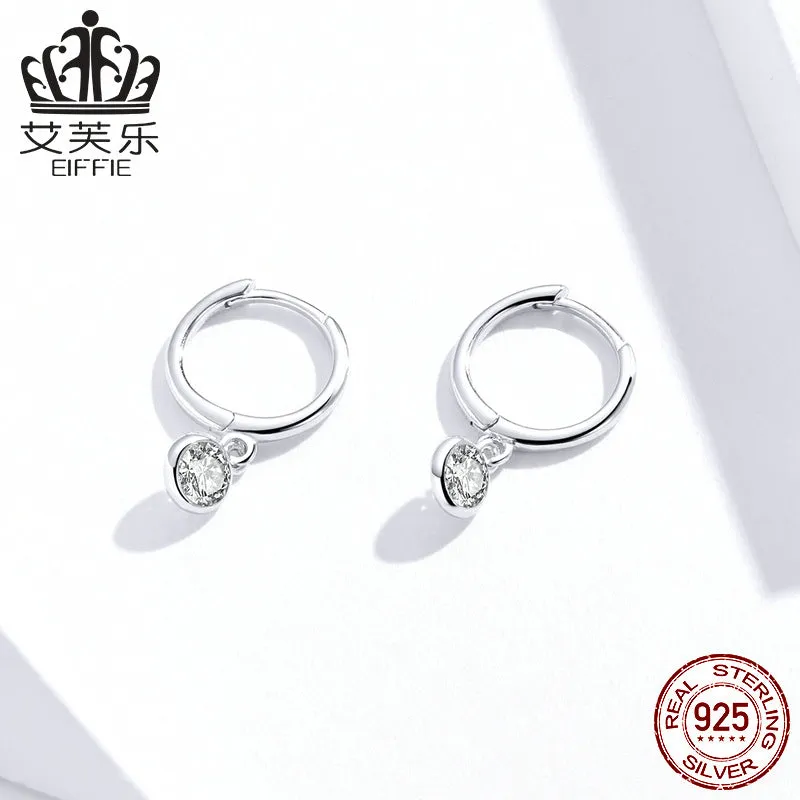 Earrings Zircon Earrings Sterling Silver S925 White Gold Plated Stud Earrings