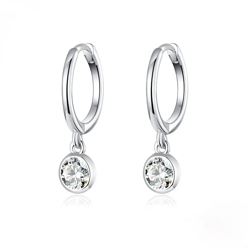 Earrings Zircon Earrings Sterling Silver S925 White Gold Plated Stud Earrings