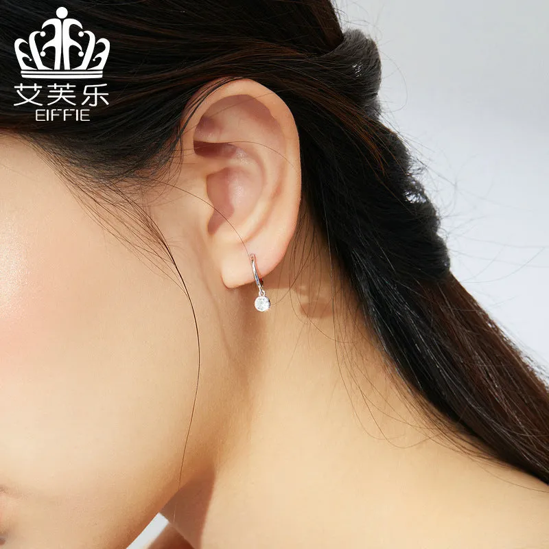 Earrings Zircon Earrings Sterling Silver S925 White Gold Plated Stud Earrings