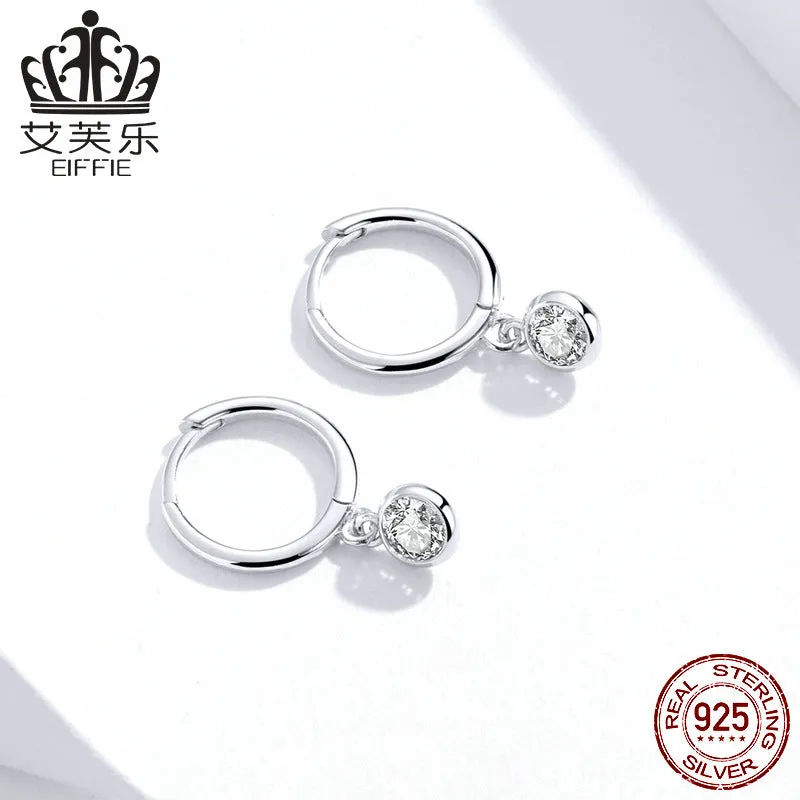 Earrings Zircon Earrings Sterling Silver S925 White Gold Plated Stud Earrings