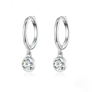 Earrings Zircon Earrings Sterling Silver S925 White Gold Plated Stud Earrings