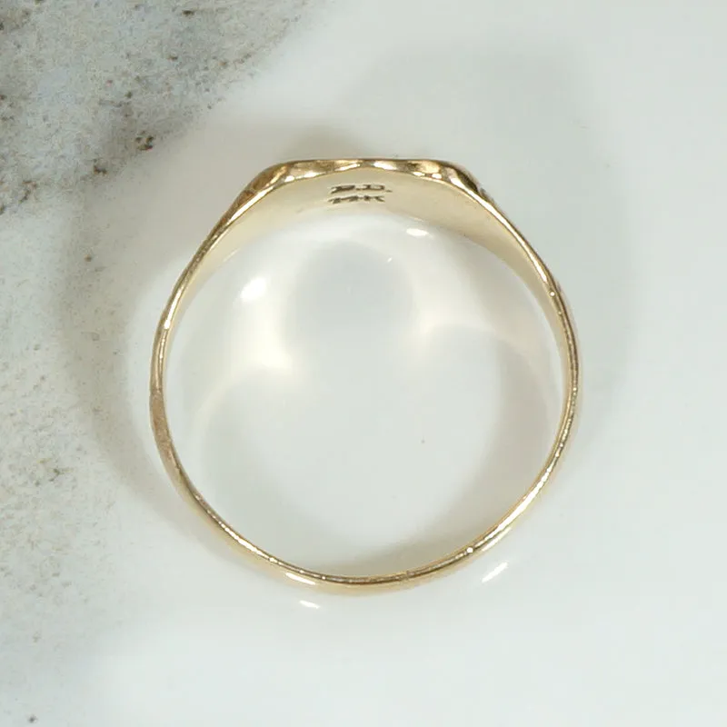 Edwardian Signet Ring with Soft Gold Florals