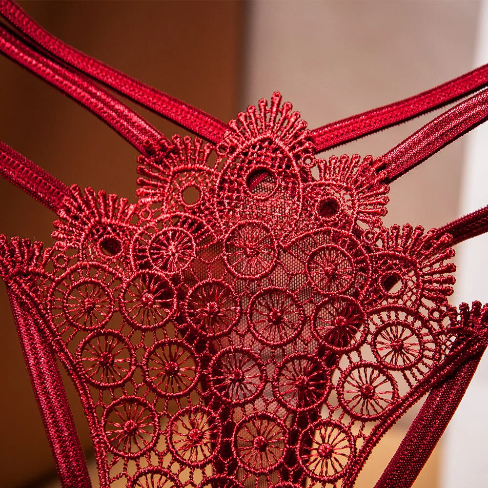 Elegance & Flirt Mesh Lace Thong Panty