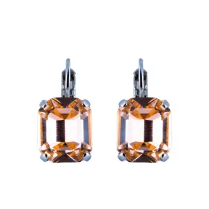 Emerald Cut Leverback Earrings in "Light Peach" *Custom*