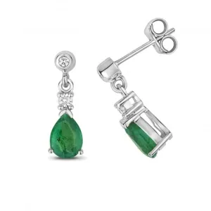 Emerald Drop Pear Earrings ED245WE