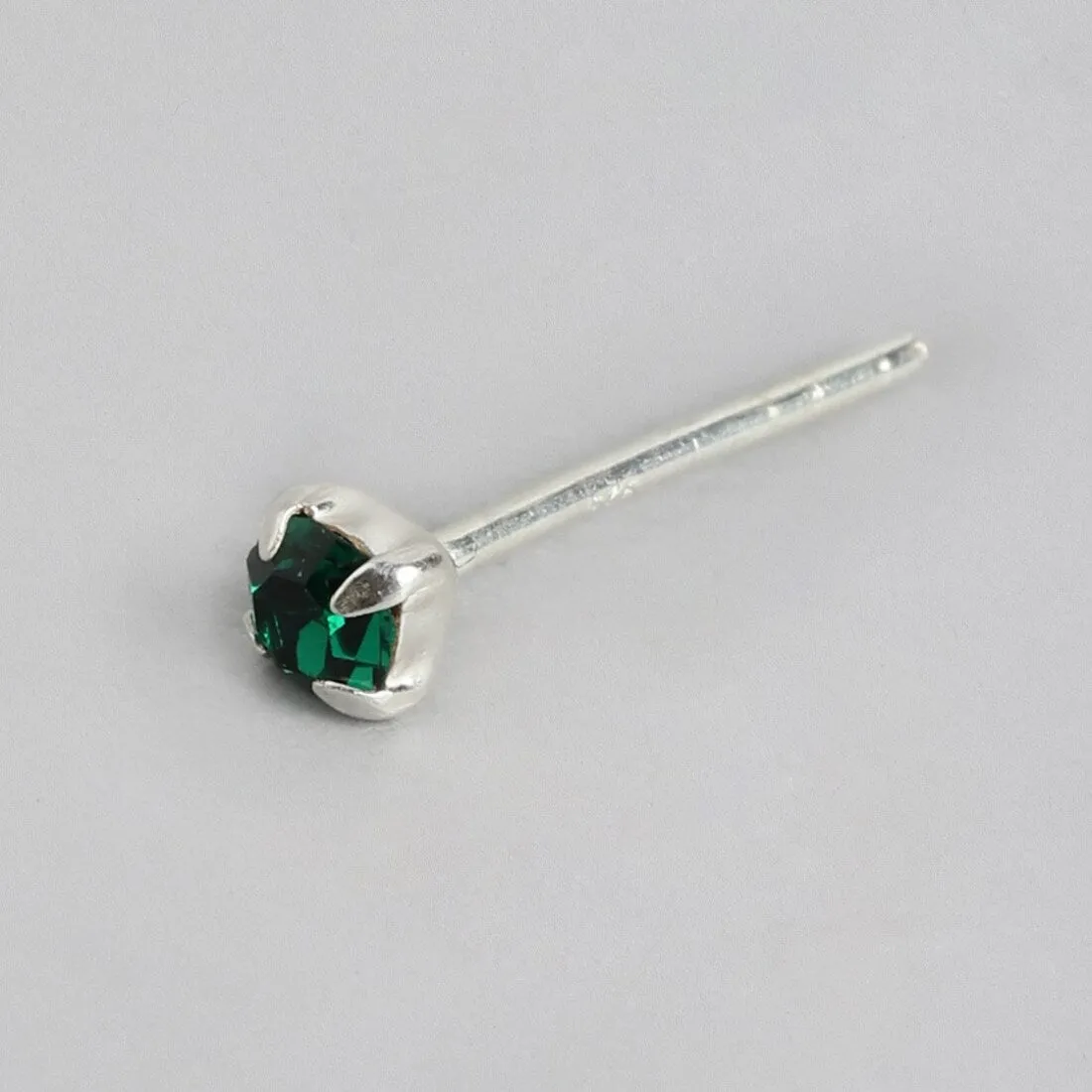 Emerald Elegance 925 Sterling Silver Stud Earrings
