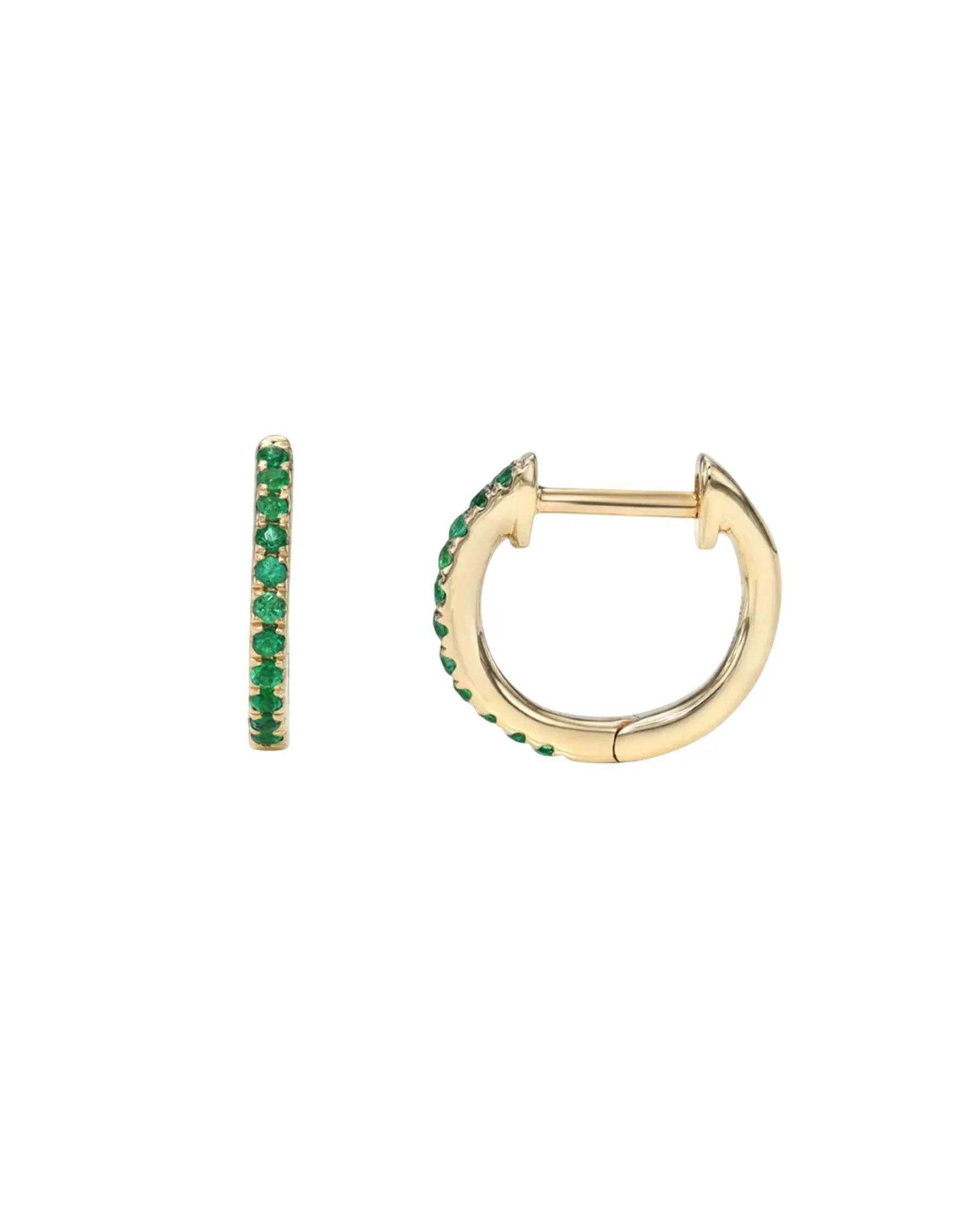 Emerald Huggie Earrings
