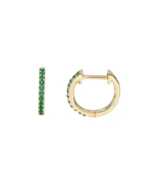 Emerald Huggie Earrings