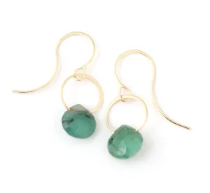 Emerald Single Drop Earrings
